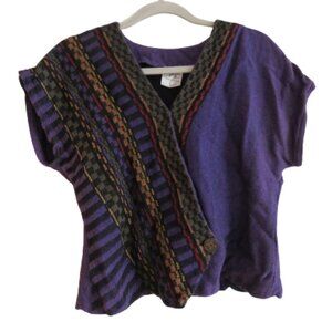 Purple and Multicolor Women's Top